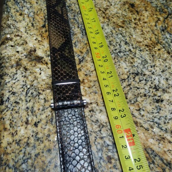 Via Spiga Women's Snake Print Leather Belt Size M-XL Adjustable Belt Buckle - Picture 7 of 16